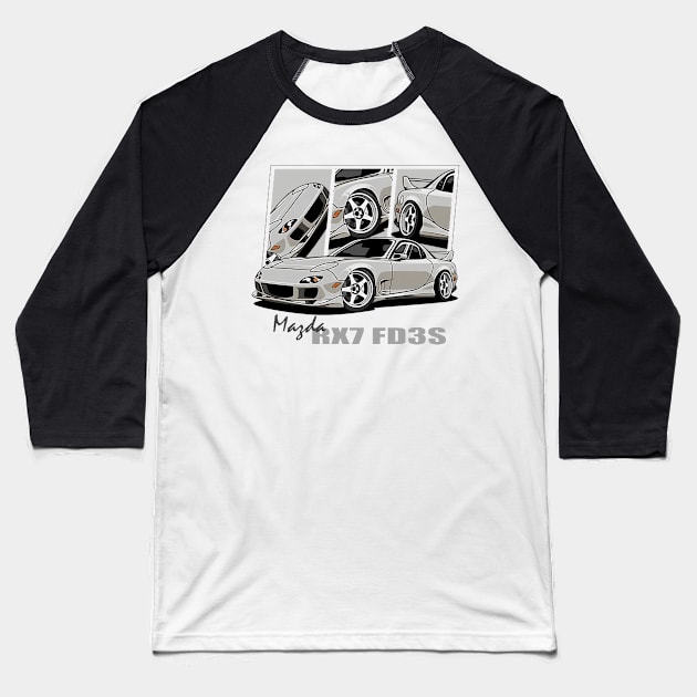 Mazda RX7, JDM, Japanese cars Baseball T-Shirt by T-JD